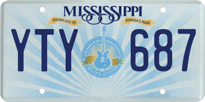 MS license plate YTY687