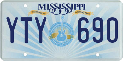 MS license plate YTY690