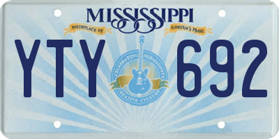 MS license plate YTY692