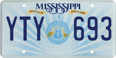 MS license plate YTY693