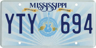MS license plate YTY694
