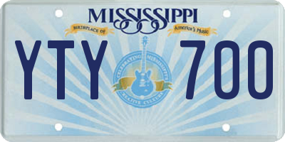 MS license plate YTY700