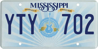 MS license plate YTY702