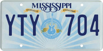 MS license plate YTY704