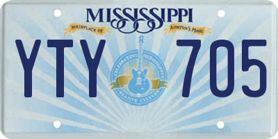 MS license plate YTY705