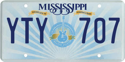 MS license plate YTY707