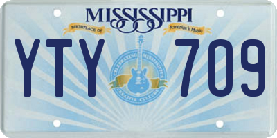 MS license plate YTY709
