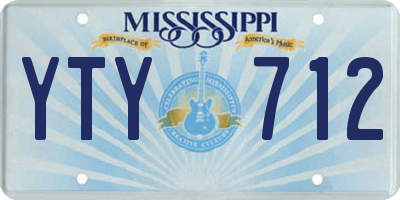 MS license plate YTY712