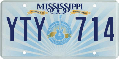 MS license plate YTY714