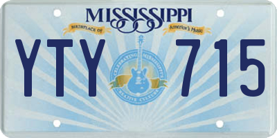 MS license plate YTY715
