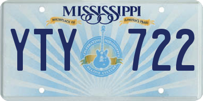 MS license plate YTY722