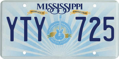 MS license plate YTY725
