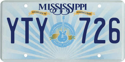 MS license plate YTY726