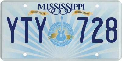 MS license plate YTY728