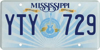 MS license plate YTY729