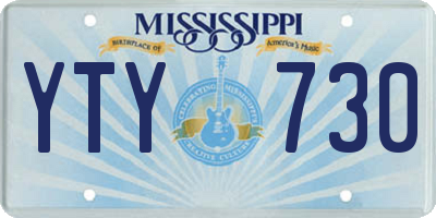 MS license plate YTY730