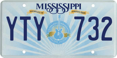 MS license plate YTY732