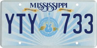 MS license plate YTY733