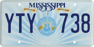 MS license plate YTY738