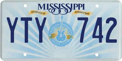 MS license plate YTY742