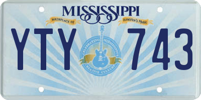 MS license plate YTY743