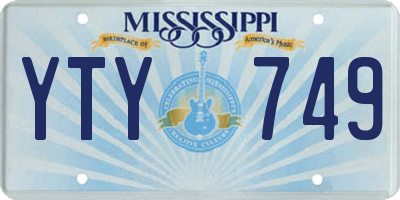 MS license plate YTY749