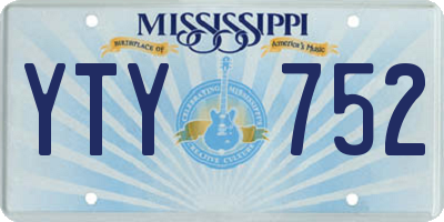 MS license plate YTY752