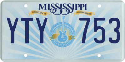MS license plate YTY753