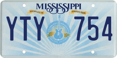 MS license plate YTY754
