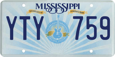 MS license plate YTY759