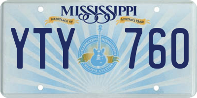 MS license plate YTY760