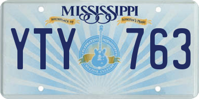 MS license plate YTY763