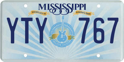 MS license plate YTY767