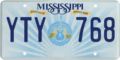 MS license plate YTY768