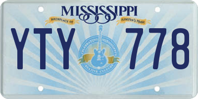 MS license plate YTY778