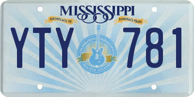MS license plate YTY781