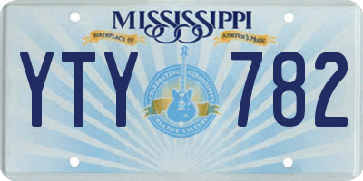 MS license plate YTY782