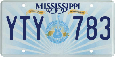 MS license plate YTY783