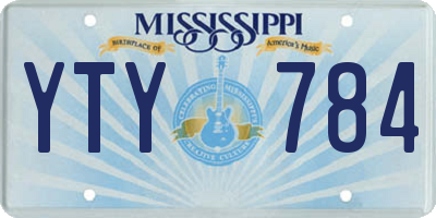 MS license plate YTY784
