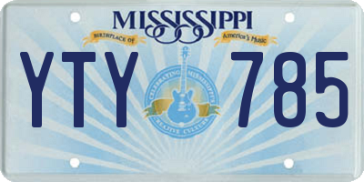 MS license plate YTY785