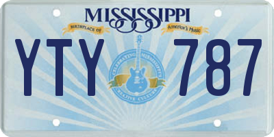 MS license plate YTY787