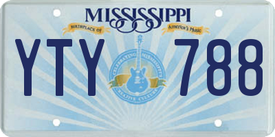MS license plate YTY788