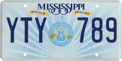 MS license plate YTY789