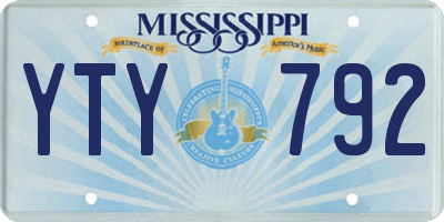 MS license plate YTY792