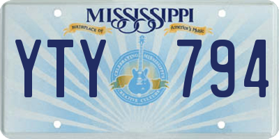 MS license plate YTY794