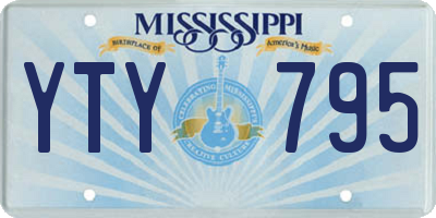 MS license plate YTY795