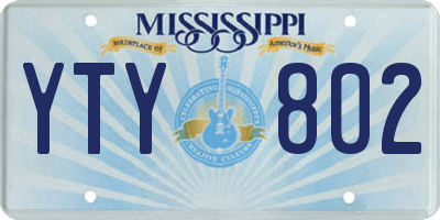 MS license plate YTY802