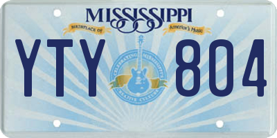 MS license plate YTY804