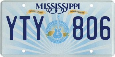 MS license plate YTY806