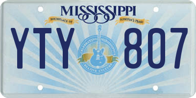 MS license plate YTY807